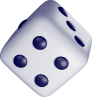 3D Render of a Classic Dice Showing Six png