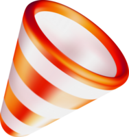 3D Orange and White Cone Shape Design png