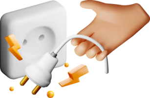 3D Electric Plug and Socket Interaction png