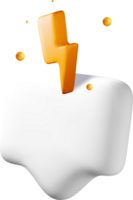 3d relámpago tornillo en un habla burbuja diseño png