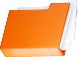 Modern 3D Folder Design with Orange Accent png