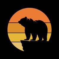 Wildlife Bear Silhouette in Vintage Style vector
