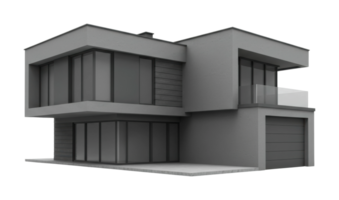 Modern architectural home design urban area 3d rendering minimalist style exterior view innovative concepts png