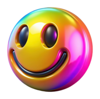 Joyful rainbow smiley face digital art vibrant colors graphic design playful concept png