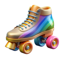 Dynamic roller skating action urban skate park digital art vibrant atmosphere close-up view fun concept png