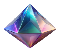 Dynamic colorful pyramid sculpture abstract art display modern gallery vibrant environment artistic perspective png
