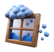 Rainy day window view indoor setting digital art cozy atmosphere creative perspective cloudy concept png