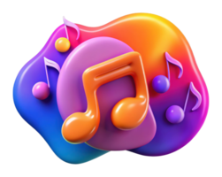 dinámica música notas obra de arte digital diseño vibrante colores resumen ambiente creativo concepto png