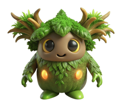 capriccioso foresta creatura fantasia ambientazione personaggio design giocoso ambiente avvicinamento Visualizza immaginazione scatenato png