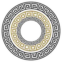 Circular greek key pattern vector