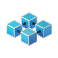 A blue cube with four holes in it png