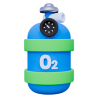 A blue gas bottle with a green and blue label png