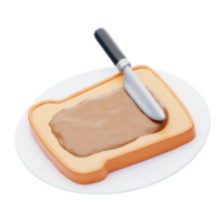 A slice of toast with peanut butter on it png