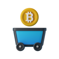 Bitcoin in a shopping cart png
