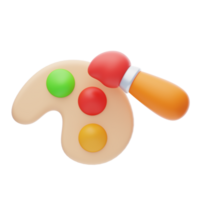 A paint palette with a paint brush on it png