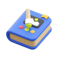 A book with a paintbrush on top of it png