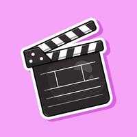 Kawaii clapper board illustration cartoon icon, mascot, symbol suitable used for element or collection in web digital, apps and others vector