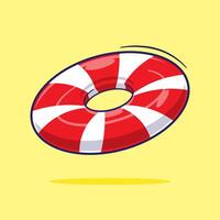 Beach lifeguard safety tires icon, mascot, or symbol illustration object isolated with simple style concept vector