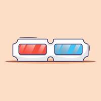 Cinema 3D glasses icon, sign, or symbol illustration cartoon used for watch film, cinema and others with simple style concept vector