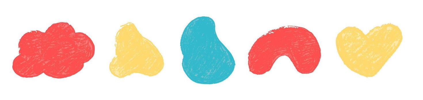 Cute crayon text box doodle shape. Rough brush border for memo paper or sticker label. Cloud bubble and organic design speech textbox drawing. Chalk element with handdrawn stroke for collage post. vector