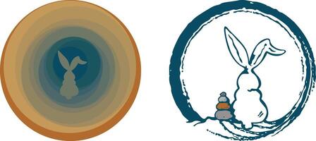 Rabbit looking away clipart vector