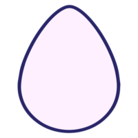 an egg with a blue outline on a transparent background png