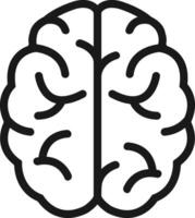 Human Brain Line Art . Black and White Neuroscience Illustration of Brain Anatomy with Gyri and Hemispheres vector