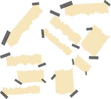 A set of pieces of paper with tape on them vector
