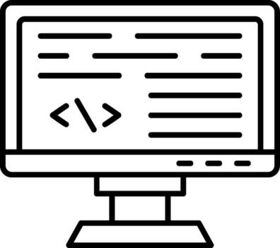 programación contorno estilo icono vector