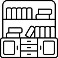 Bookcase Outline Style Icon vector