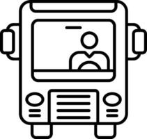 School Bus Outline Style Icon vector