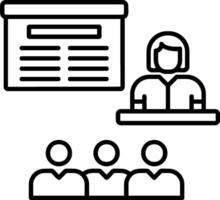 Lesson Outline Style Icon vector