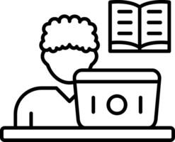 Online Learning Outline Style Icon vector