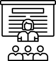 Lecturer Outline Style Icon vector