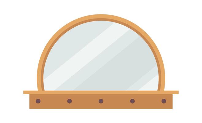 Modern half circle mirror flat icon