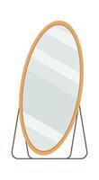 Modern oval full length mirrors flat icon vector