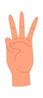 Hand flat icon Showing different fingers Icon vector