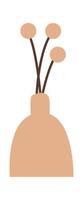Decorative vase with flower flat icon vector