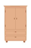 Modern wooden wardrobe furniture flat icon Flat Illustration vector