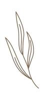 Contemporary leaves in line art style Flat Illustration Hand Drawn Icon vector