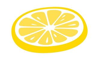 Circular lemon slice flat icon Juicy fruit vector