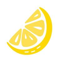 Quarter of lemon flat icon Yellow exotic fruit Illustration vector