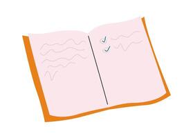 Book flat icon To do list Learning at school vector