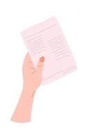 Hand with notes flat icon Office supplies vector