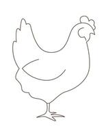 Easter chicken line art style Contemporary design vector