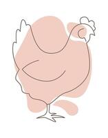 Easter chick line art style Contemporary design Flat Illustration Icon vector