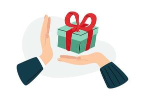 Refusal gesture to present flat icon vector