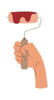 Hand with paint brush flat icon vector