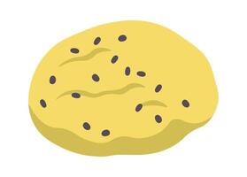 Tasty chia seeds cookies flat icon vector
