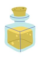 Chia oil in jar flat icon Food supplement vector